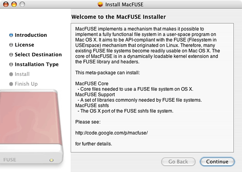mac fuse installazione immagine