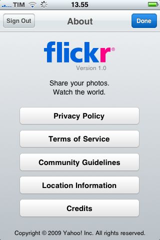 flickr iPhone info