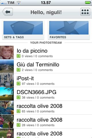 flickr iPhone foto list