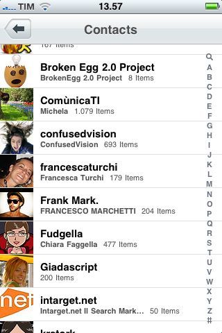 flickr iPhone contatti