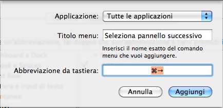 aggiungi combinazione tab successivo safari