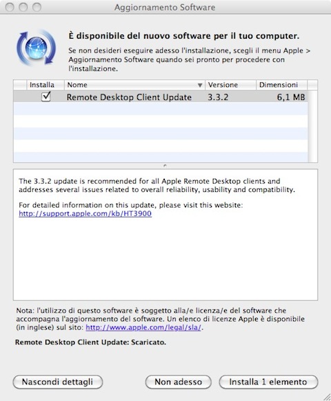 Aggiornamento Remote Desktop