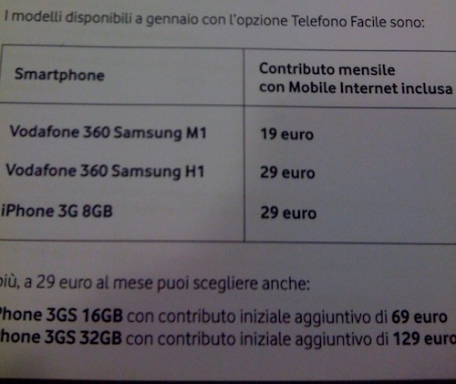 telefono facile Vodafone iPhone