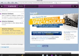 La nuova interfaccia di Yahoo! mail per ipad in Html5