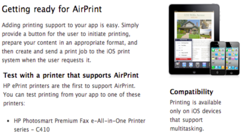 AirPrint iTouch 2G