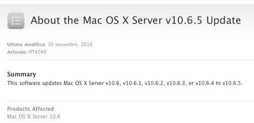 Mac OS X Server 10.6.5