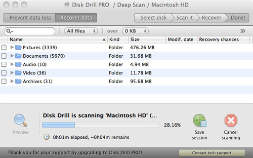 Disk Drill 1.1.84 Pro Recover files