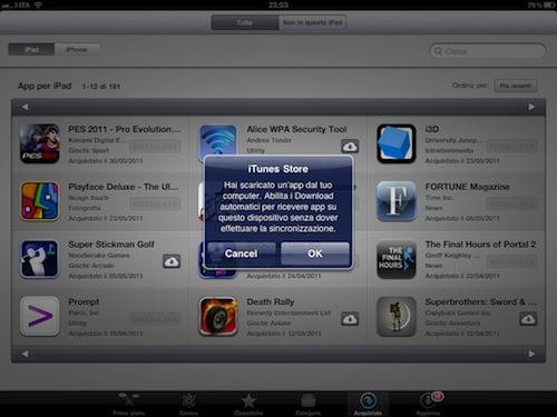 App Store download automatici