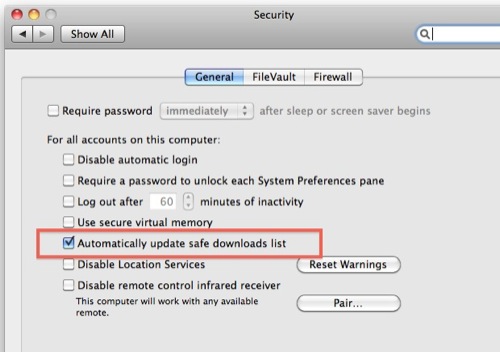 Opt out of mac malware updates