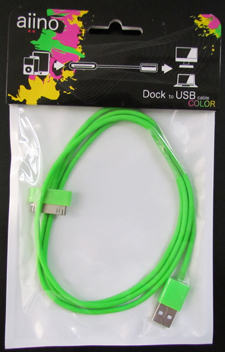 Cavo Dock - USB green by aiino per iDevice - The Apple Lounge