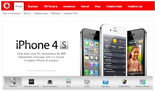Piani Vodafone per iPhone 4S