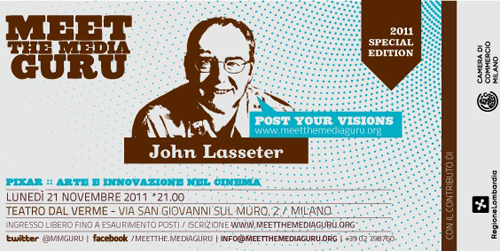 John Lasseter a Milano il 21 novembre 2011 ospite di "Meet the Media Guru" - The Apple Lounge