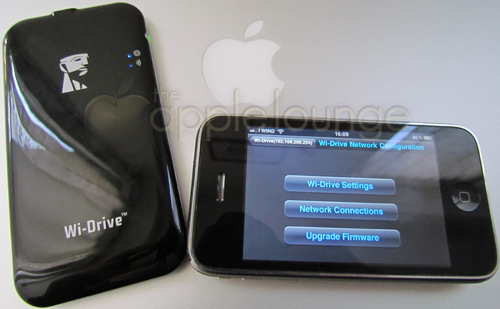 Kingston Wi-Drive, schermata per le impostazioni che si possono dare tramite iPhone - The Apple Lounge