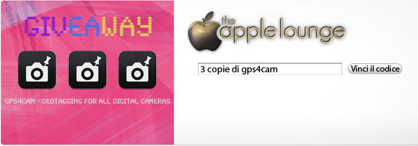 gps4cam giveaway, 3 codici in regalo per i lettori di TheAppleLounge.com