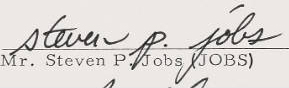 Steve Jobs signature in 1976 - TheAppleLounge.com