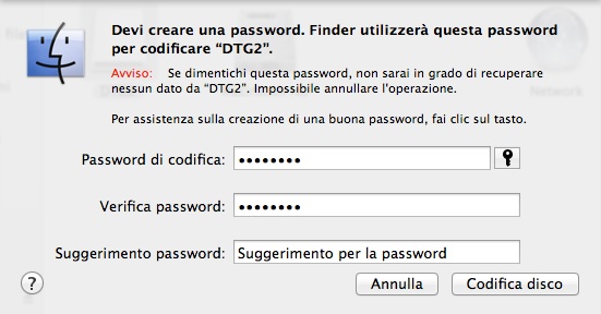 richiesta password