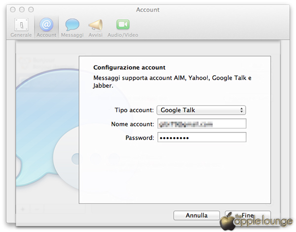 Guida per usate Google talk, aim, Yahoo Messenger e Jabber con Apple Messaggi 02 - TheAppleLounge.com