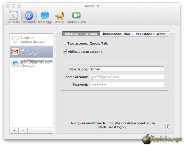 Guida per usate Google talk, aim, Yahoo Messenger e Jabber con Apple Messaggi 03 - TheAppleLounge.com