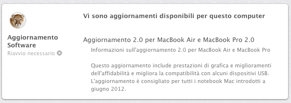 Aggiornamento MacBook Air e MacBook Pro