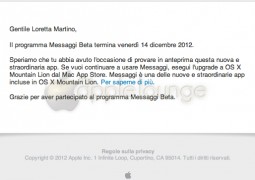 Messaggi Beta termina il 14 dicembre 2012 - TheAppleLounge.com