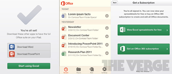 Microsoft Office 2013 per iPad