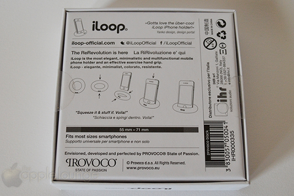iLoop, immagine posteriore della scatola - TheAppleLounge.com