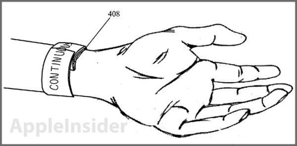 Dettaglio di un brevetto Apple relativo ad un dispositivo indossabile.