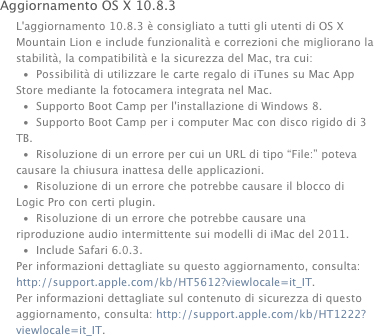 OS X10.8.3, rilasciato l'aggiornamento - TheAppleLounge.com