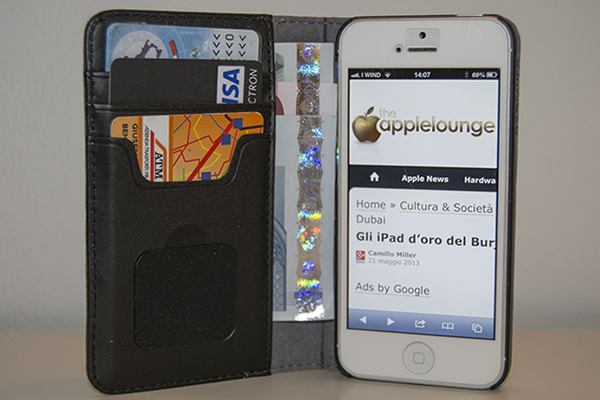 moshi overture for iPhone 5 (Falcon Gray), custodia telefono, carte e banconote inserite - TheAppleLounge.com