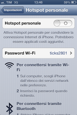hotspot personale password