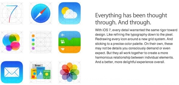 Le icone presenti nella beta di iOS 7