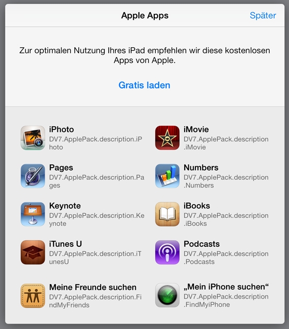 app gratuite Apple iOS 7 tedesco