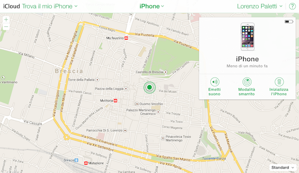 Find my iPhone guida cartina