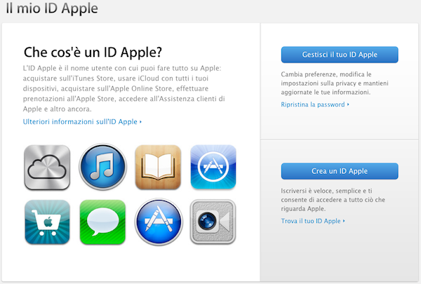 Gestione AppleID