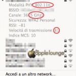 NETGEAR DGND4000 Modem Router Wireless N750 Dual Band, dettagli del segnale 802.11n 450 Mbps 5 GHz catturato da un MacBook Pro affiancato a una Smart TV situata nella parte opposta di un grande appartamento - TheAppleLounge.com