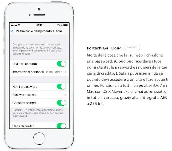 Portachiavi iCloud in arrivo