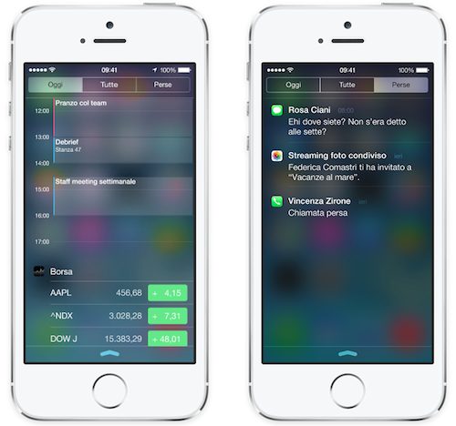 iOS 7 Notification Center