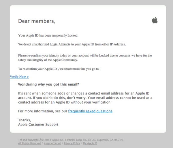 email truffa apple 600