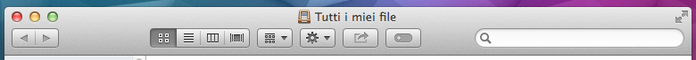 OS X Finder Barra degli Strumenti