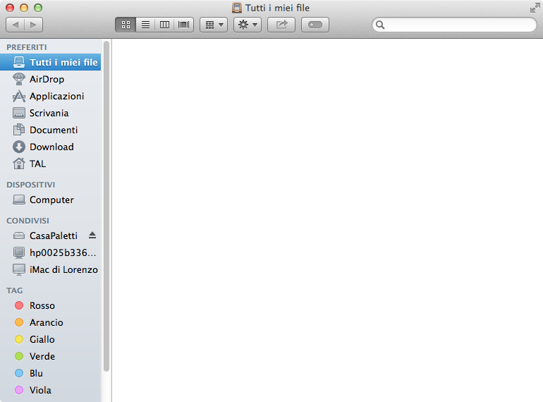 OS X Finder Finestra