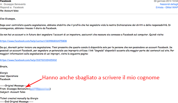 Qualcuno si è registrato a Facebook col mio indirizzo e-mail e... (risposta di facebook per la mia lamentela) - TheAppleLounge.com