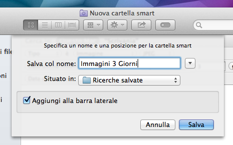 Finder Cartella Smart Salvataggio