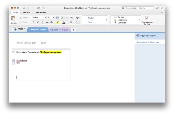 OneNote Mac recensione TAL_2