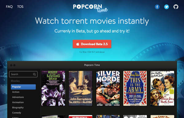 PopCorn Time Beta download