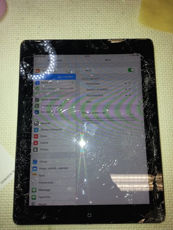 ipad vetro rotto