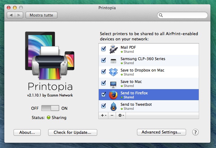 Printopia recensione TAL AirPrint Mac_1