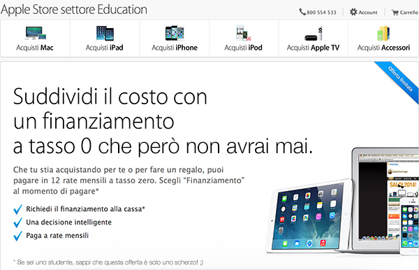 Apple mente! Niente tasso 0 per gli studenti - TheAppleLounge.com