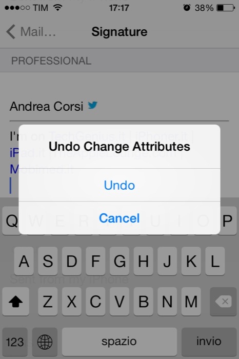 Guida firma HTML Mail iOS OS X senza allegati font TAL_1