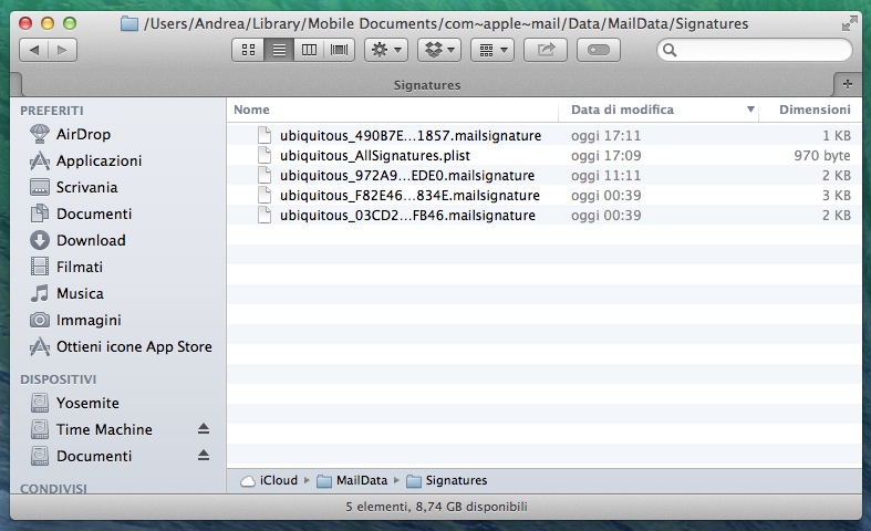 Guida firma HTML Mail iOS OS X senza allegati font TAL_10
