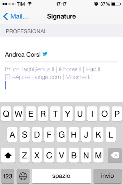 Guida firma HTML Mail iOS OS X senza allegati font TAL_2